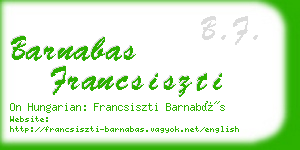 barnabas francsiszti business card